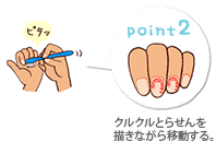 point２クルクルとらせんを描きながら移動する。