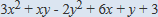 3x^2+xy-2y^2+6x+y+3