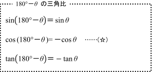 180°-θ の三角比
